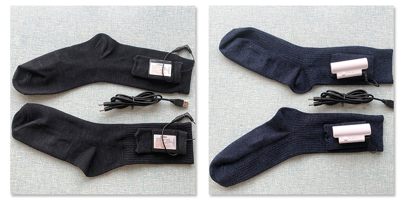 电热袜子电池供电发热袜子冬季保暖功能袜子
