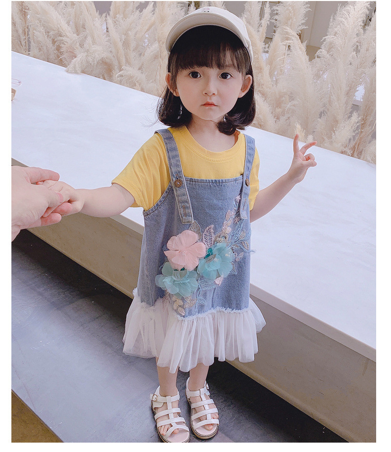 女童牛仔背带裙夏季洋气2020新款儿童小女孩网红韩版夏装连衣裙潮