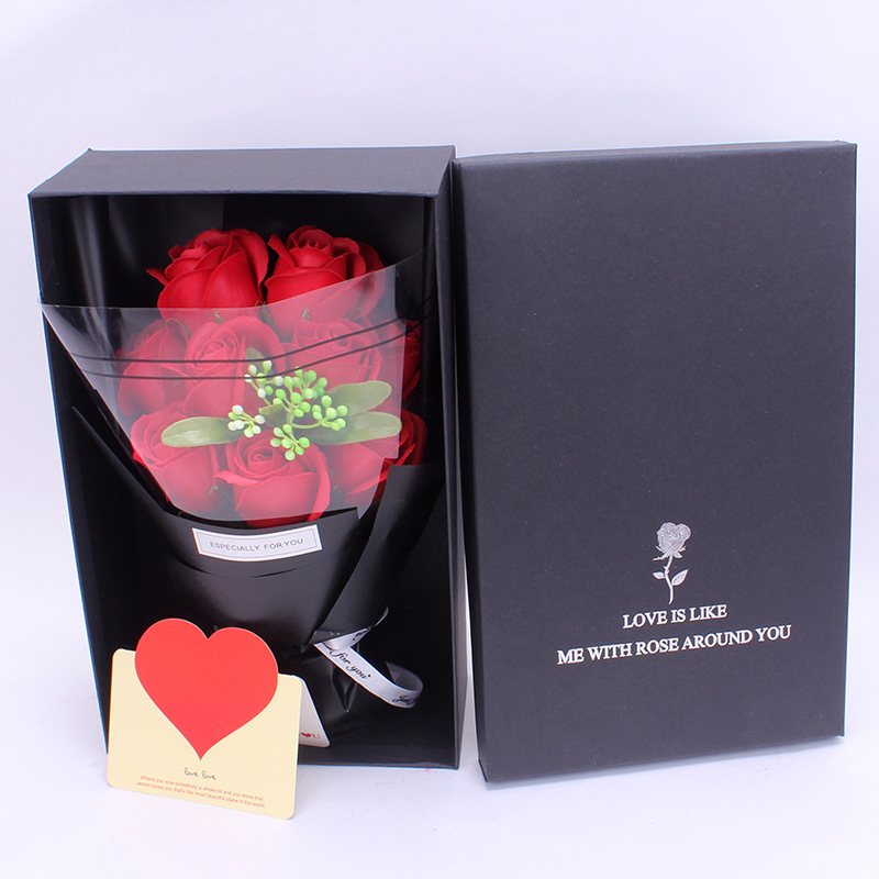 Mother's Day Gift Carnation Creative Gift 9 Soap Bouquet Gift Box One Piece Dropshipping Artificial Rose Wholesale