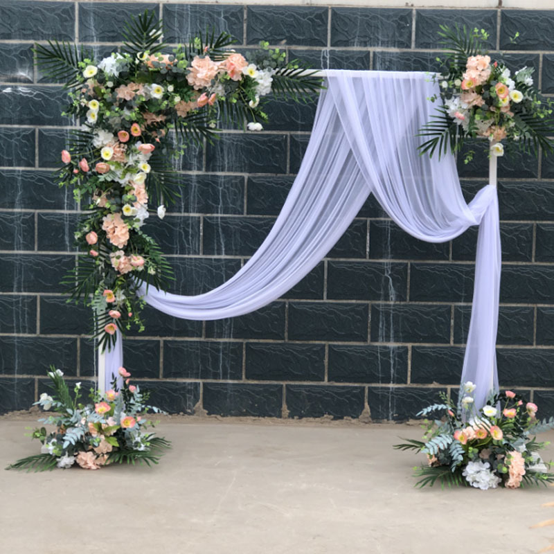 婚庆道具舞台背景架背景铁艺装饰花架定制金色婚礼方形拱门架子