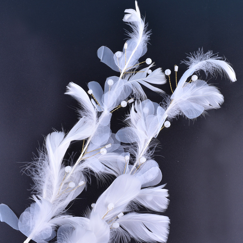 唯美网红羽毛diy带钻天使翅膀插件插牌烘焙甜品装饰水晶百变羽毛