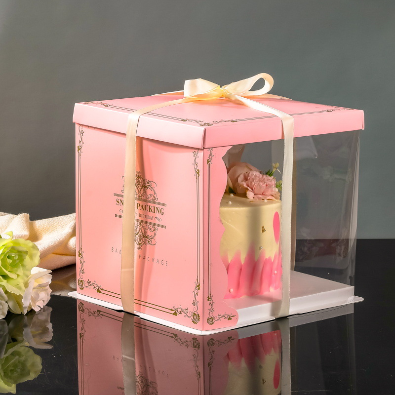 半透明蛋糕盒定制透明一次性三合一生日蛋糕礼盒包装盒蛋糕盒批发