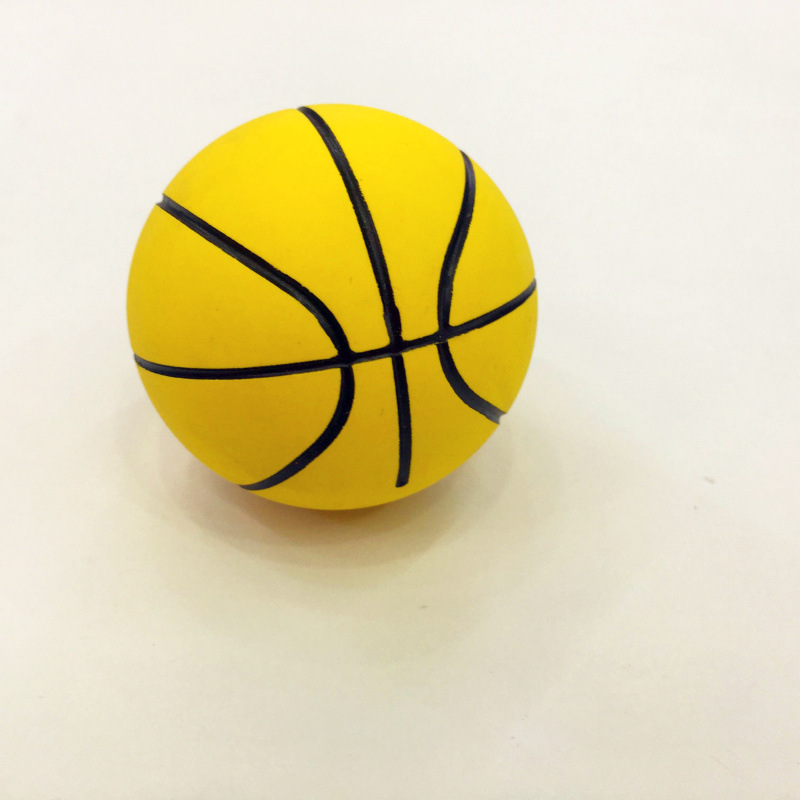6cm迷你橡胶小篮球空心弹力球运球练习空心宠物训练高弹力橡胶球