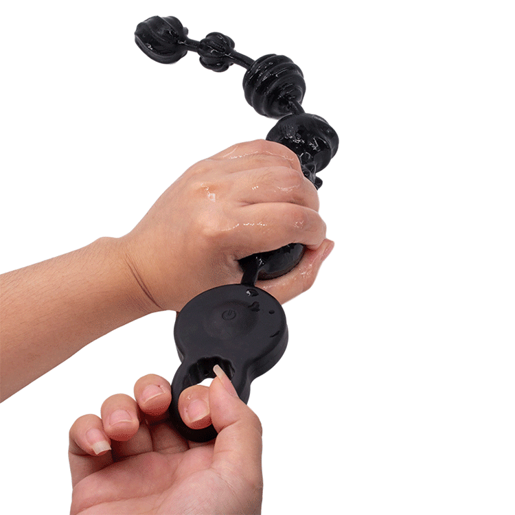 震动后庭拉珠肛门扩张器超长硅胶肛塞玩具挑逗棒夫妻另类情趣用品