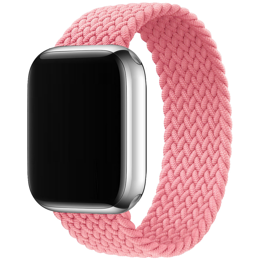 适用苹果6手环apple watch 3 4 5 6塑胶头单圈尼龙弹力编织表带
