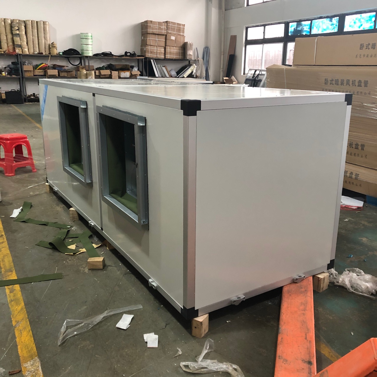 骏安达新风机 2500风量8排管走水风柜 冷量21kw普通型吊顶风柜