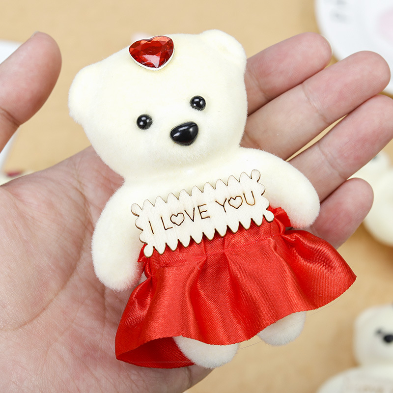 Yiwu Factory Cartoon Bouquet Little Bear Doll Wholesale Ice Cream Foam Bear Bouquet Gift Box Accessories Small Gift