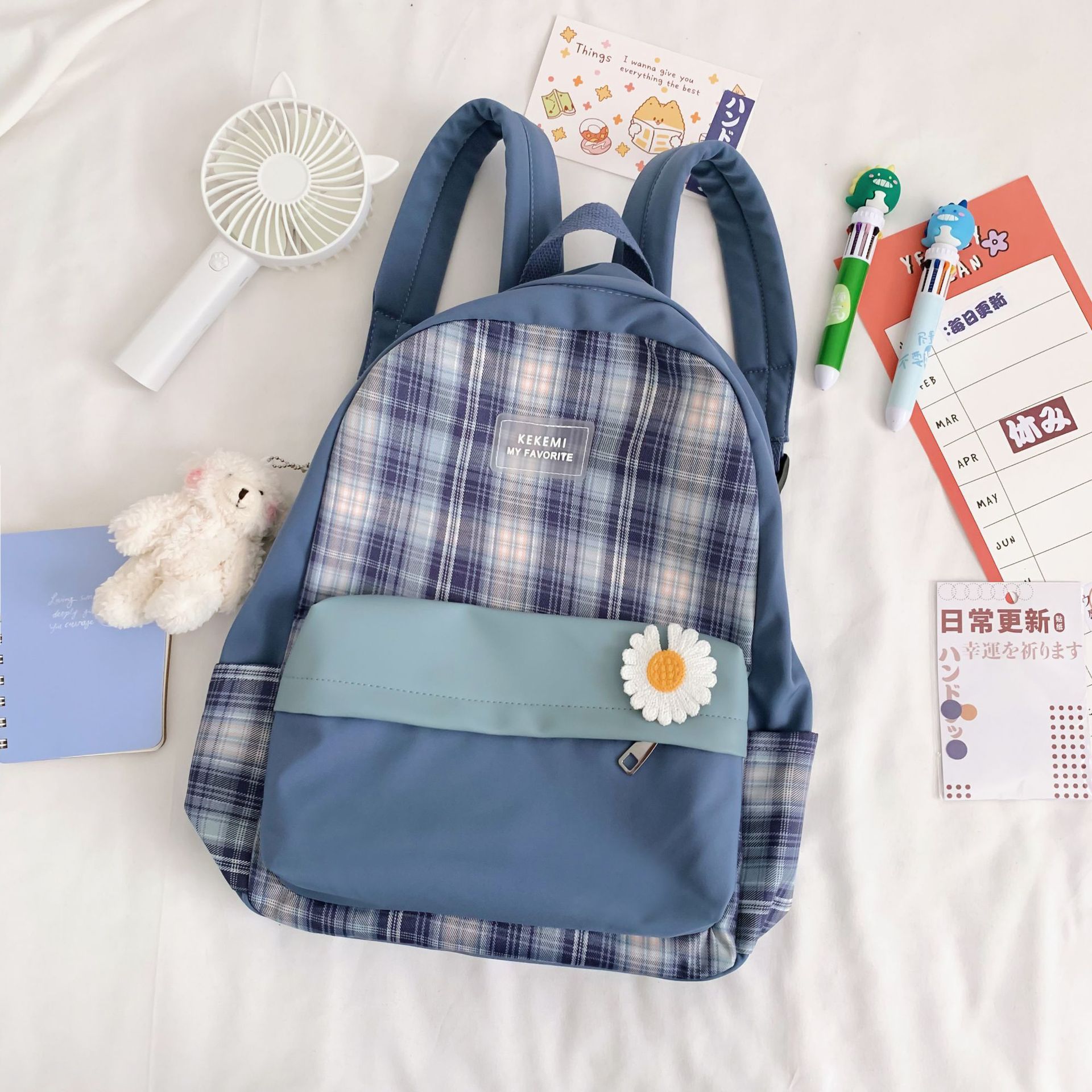 日系韩版校园小清新闺蜜书包女初中高中大学生双肩包帆布森系少女