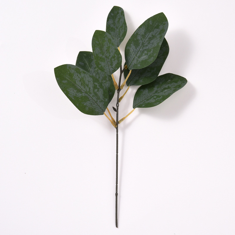 跨境专供仿真单支带果尤加利 diy装饰插花桉树叶短枝带果金钱叶