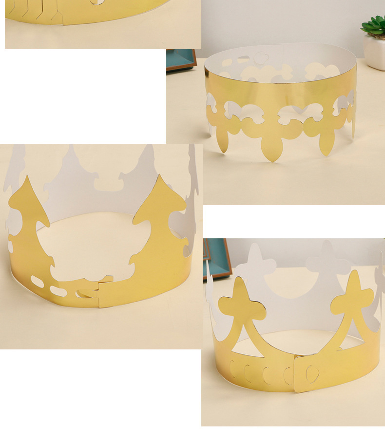 批发儿童成人派对玩具卡通生日帽节日礼品蛋糕纸质金卡皇冠帽定做