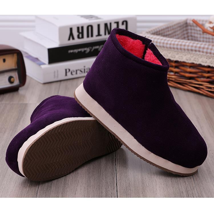 传统纯手工棉鞋男女冬季居家保暖窝窝鞋加绒加厚底防滑老人布棉鞋