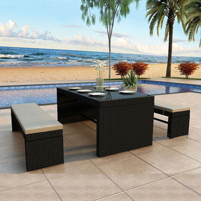 户外阳台桌椅藤椅三件套组合室外阳光房卡座创意简约休闲庭院桌椅