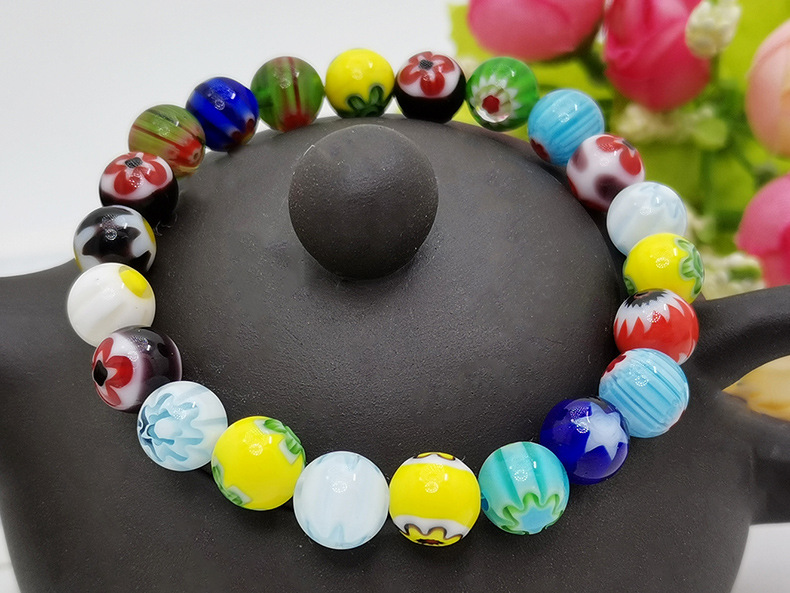 民族风手串彩色琉璃手链椭圆云南贵州手饰琉璃饰品ciy配件