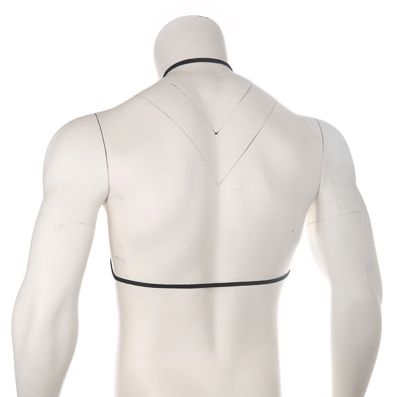 男士骚露乳可调节文胸胸罩内衣乳罩男gay挂脖束缚情趣蕾丝诱惑