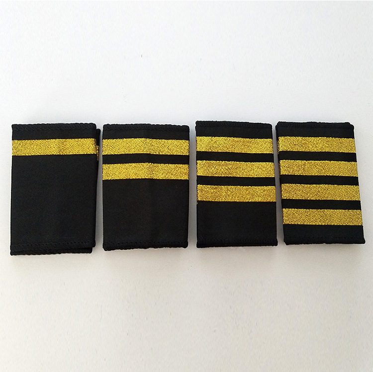 航空飞行员肩章 飞机师制服机长肩章 驾驶员肩章金色4杠肩章定做