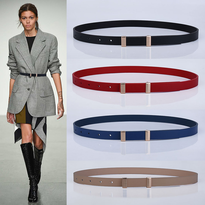 时装真皮装饰连衣裙时尚优雅皮带裙子牛皮简约百搭裤带女韩版腰带