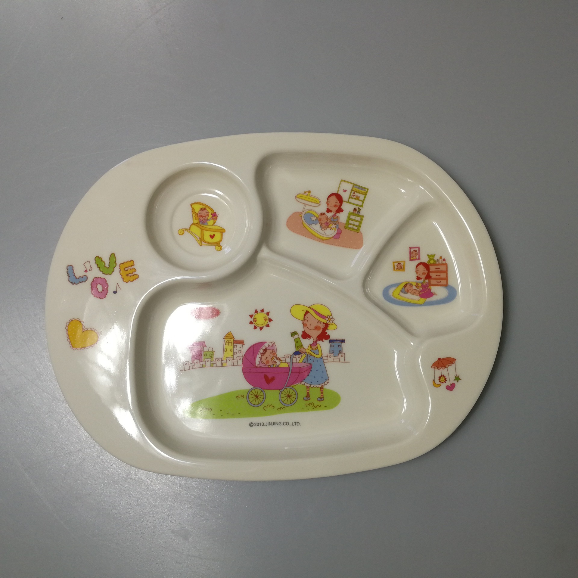 5*21.5cm密胺儿童快餐盘a5材质 melamine kids 出口