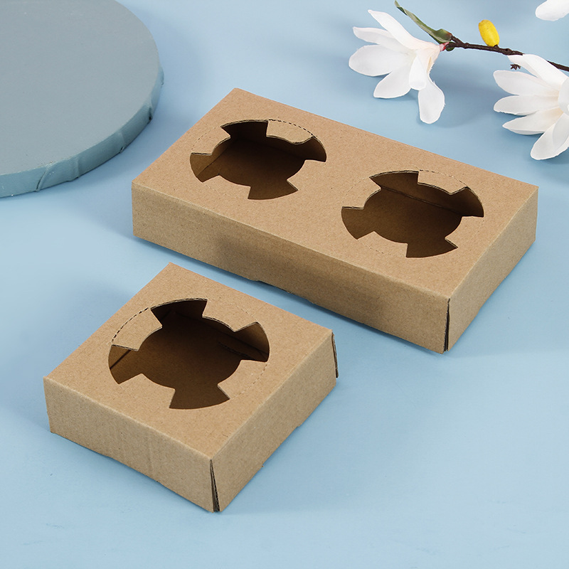 三层牛皮瓦楞纸杯托咖啡饮料两杯外带杯托奶茶外卖打包用杯托定制