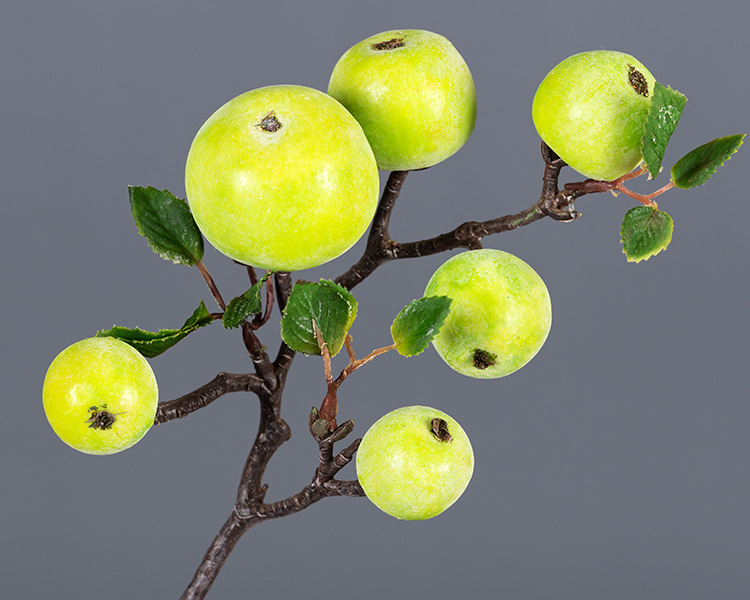 寓意美好仿真苹果树枝6个苹果小枝圣诞礼物会所装饰玄关水果摆件