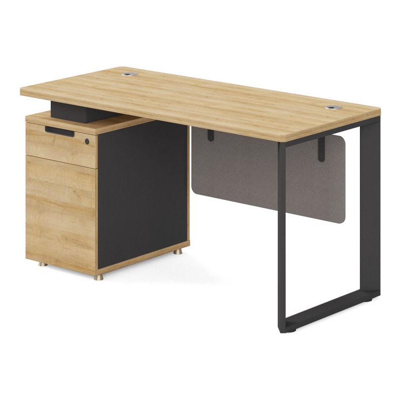 伟豪1.4米小型单人位板式原木色办公桌电脑桌1人行政职员桌经理桌