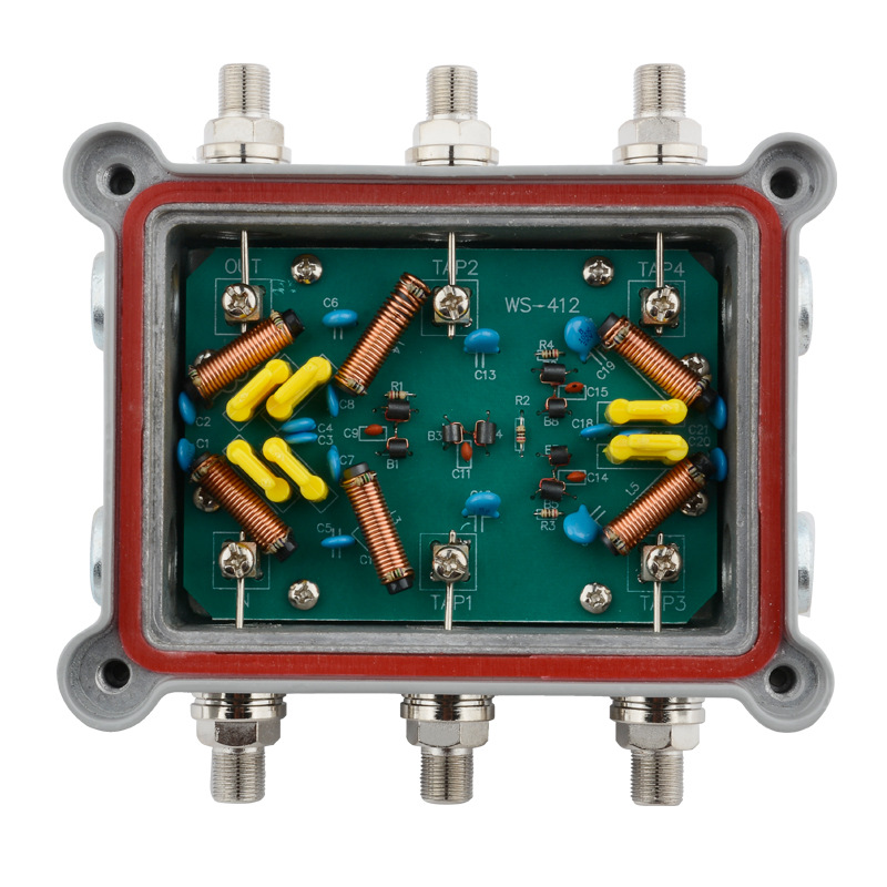室外专用有线电视野外四分配器分支器全密封室外防水过流分支器