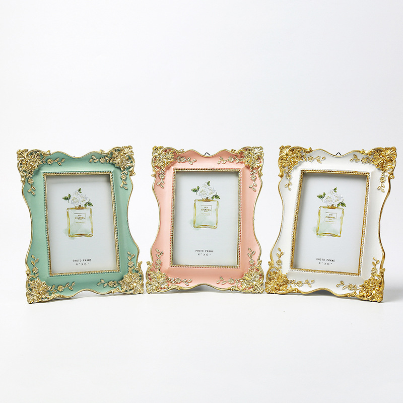洛可可风雕花描金树脂相框 外贸长方形画框家居软装饰品摆件批发