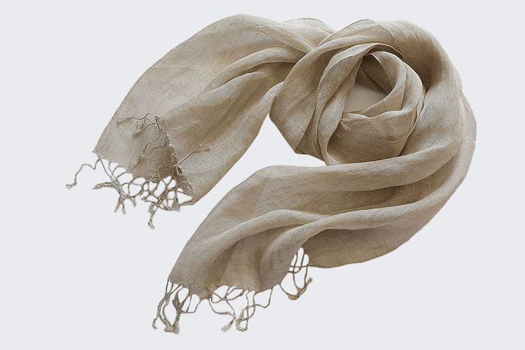 日系原单法国雨露麻亚麻围巾春秋薄款男女蓬松空气感造型防晒披肩