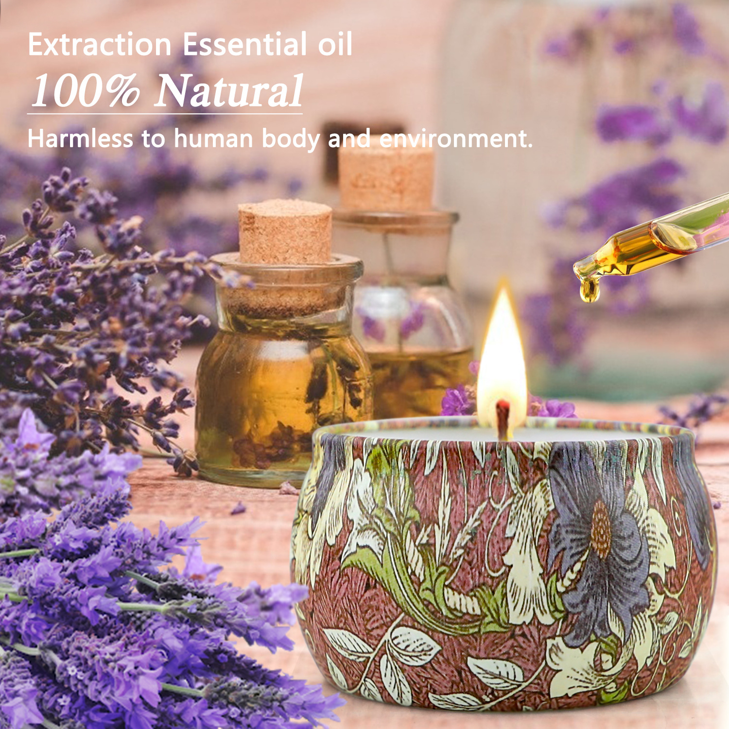 亚马逊热销气垫梳马口铁罐香薰蜡烛套装大豆蜡香氛蜡烛海外仓现货