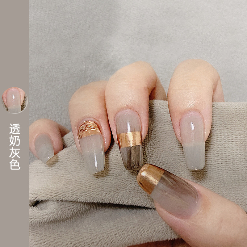 2021年ins网红透明裸色甲油胶新冰透玉脂果冻色指甲油胶美甲店用