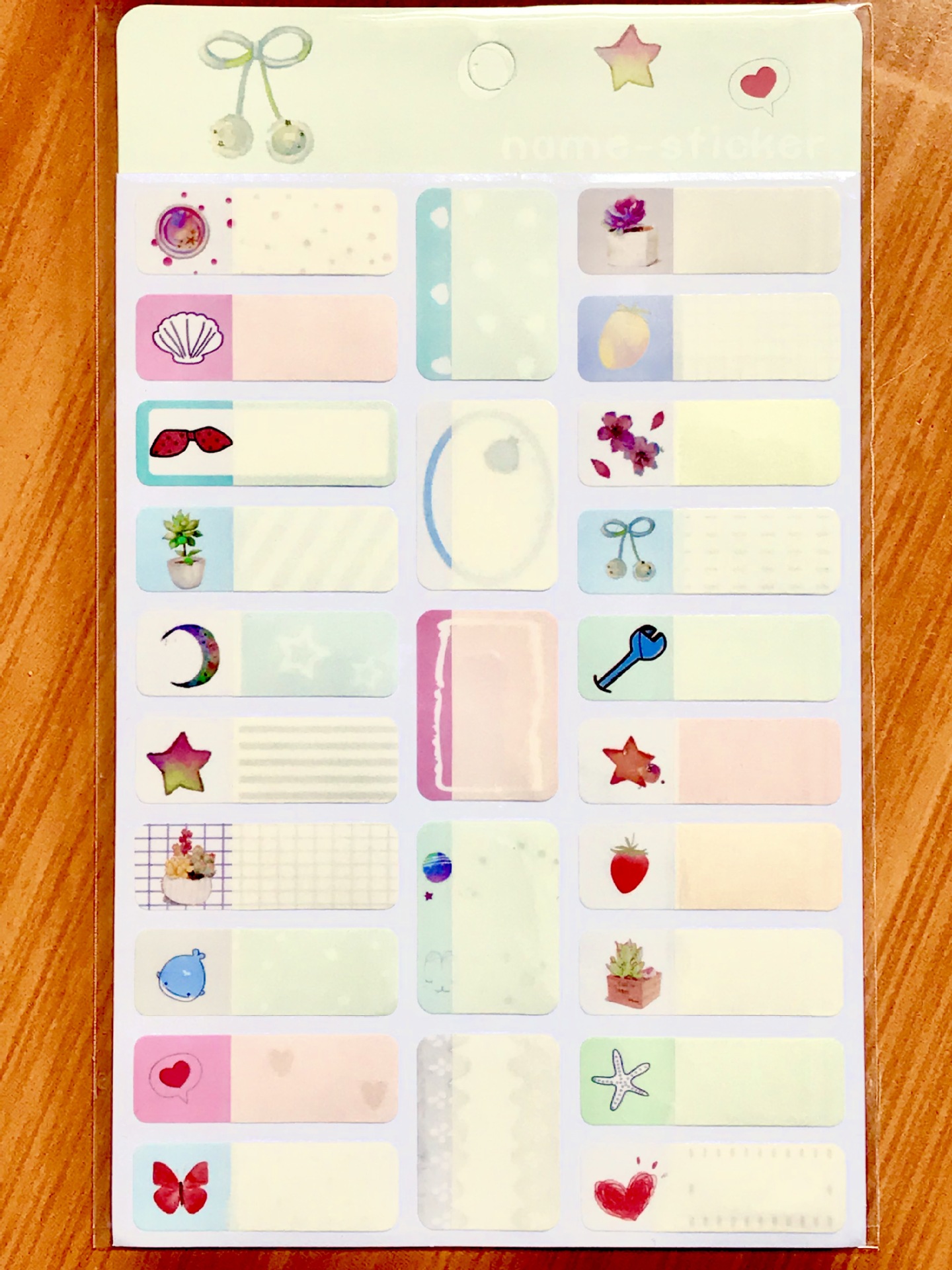 韩国文具批发手写幼儿园定制小清新创意卡通防水姓名贴不干胶标签