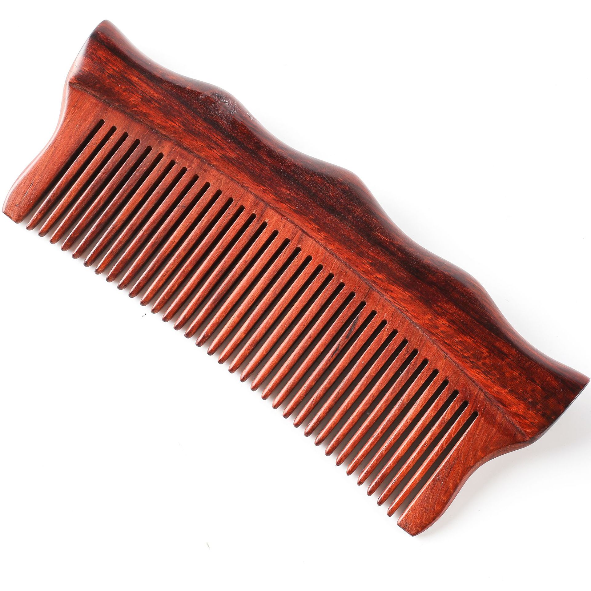 犀角紫檀木梳子女士男士新款防静电檀木加厚头部经络穴位按摩梳子