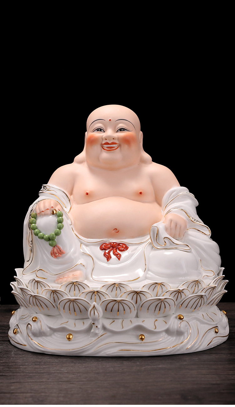 厂家批发 弥勒佛笑佛 陶瓷大肚佛弥勒佛像陶瓷弥勒佛佛教用品摆件