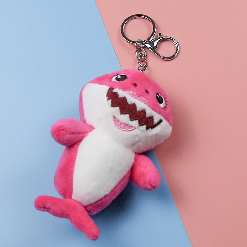 鲨鱼宝宝毛绒小挂件创意海洋动物鲨鱼公仔包钥匙挂饰玩偶定制logo