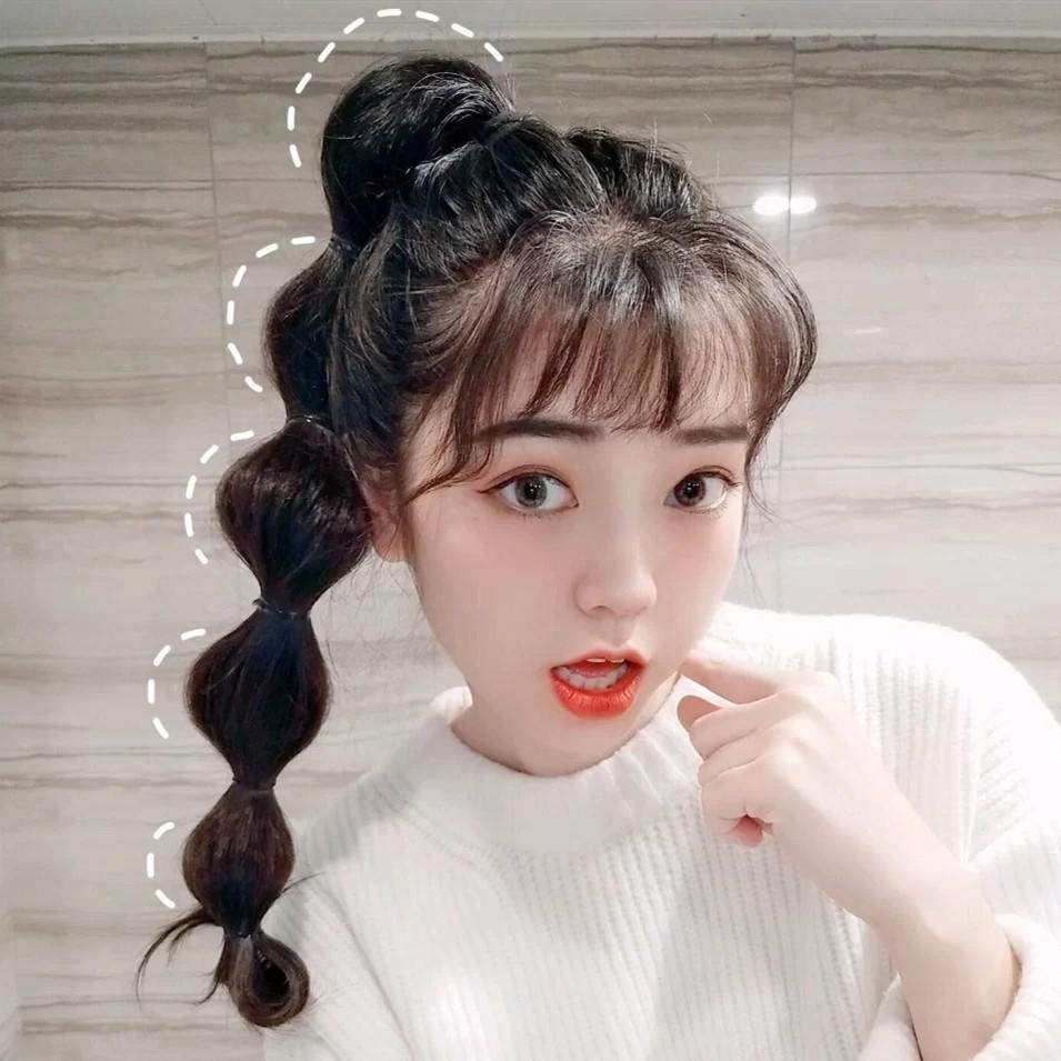 泡泡马尾灯笼马尾辫假发马尾女绑带麻花辫双马尾网红假马尾假辫子