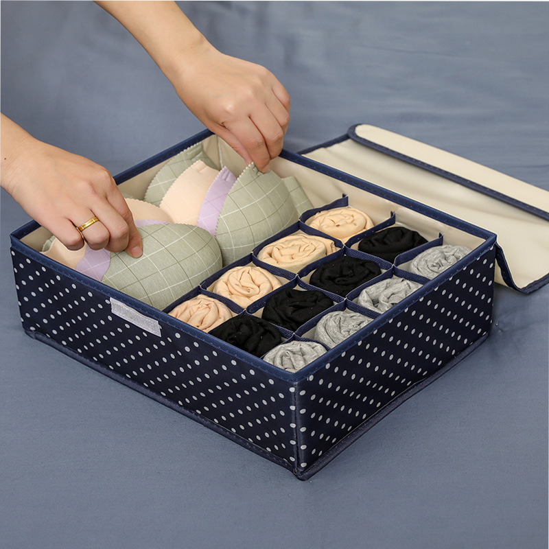 Underwear Storage Box Fabric Household Storage Box Oxford Cloth Socks Panties Bra Storage Box with Lid