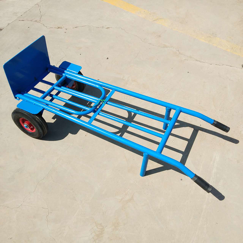 钢管加厚两轮双杠老虎车平板手推车搬运车物流平板车拉货小车