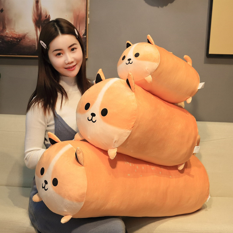创意可爱面包狗狗娃娃柴犬公仔软体毛绒玩具睡觉抱枕生日礼物批发