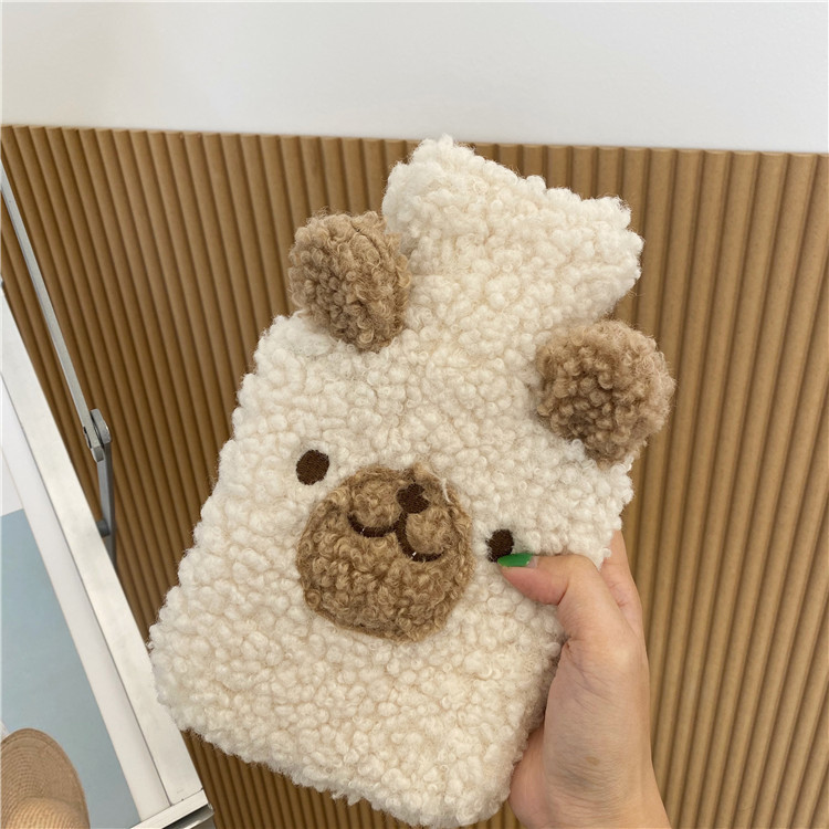 Korean Cute Cartoon Bear Hot Water Bag Lamb Wool Portable Portable Hand Warmer Hot Water Injection Bag
