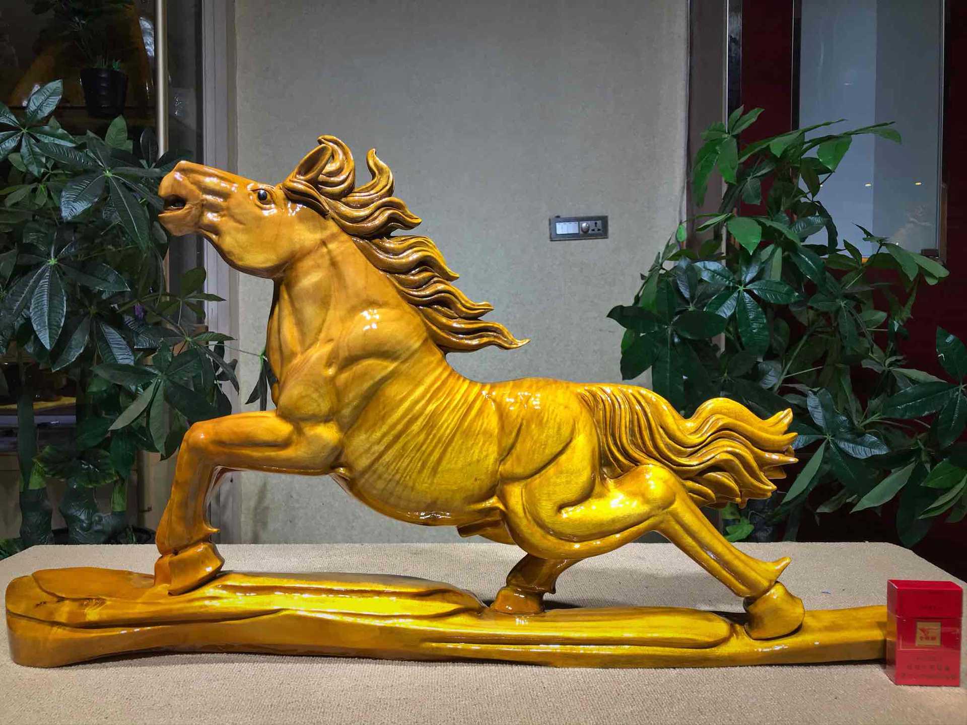 木雕根雕摆件工艺品红木阴沉金丝楠木马马到成功送礼家居摆设收藏