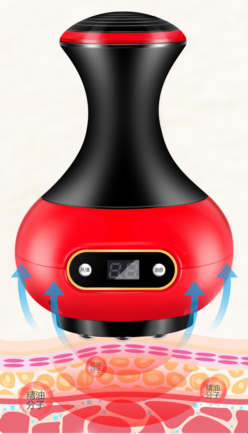 电动刮痧仪负压吸痧仪发热理疗仪器养生仪拔罐器充电按摩器厂家