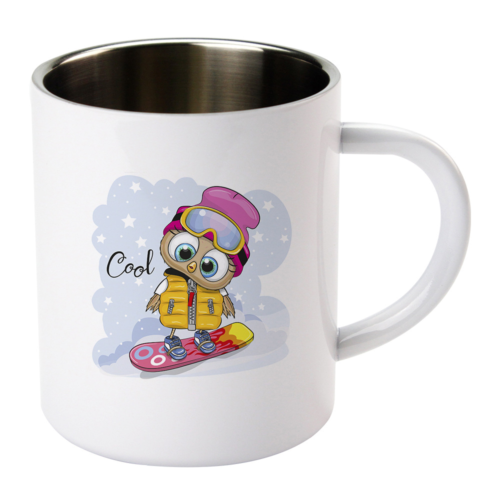 亚马逊热卖不锈钢马克杯定制304双层防烫杯子热转印耐摔迷你杯