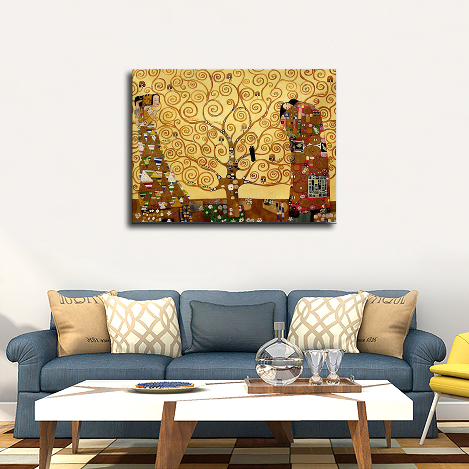 家居装饰画现代画简约生命之树,古斯塔夫·克里姆特挂画可定制