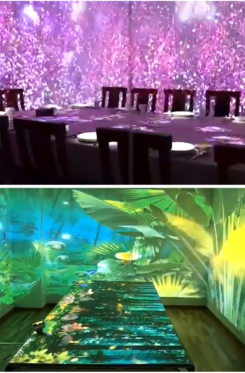 沉浸式5d光影全息餐厅宴会厅投影裸眼3d全景酒吧ktv多通道投影