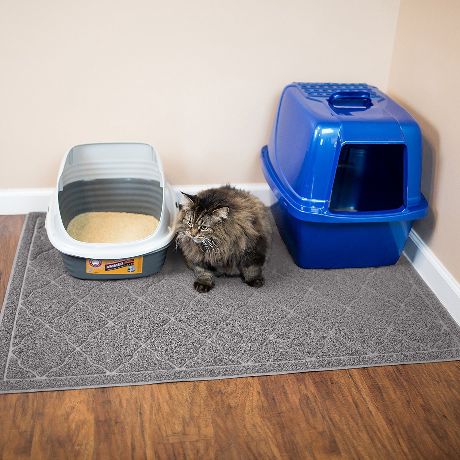 家用宝丽美宠物防落猫砂垫餐垫防滑地毯宠物脚印爪印猫脚垫猫砂垫