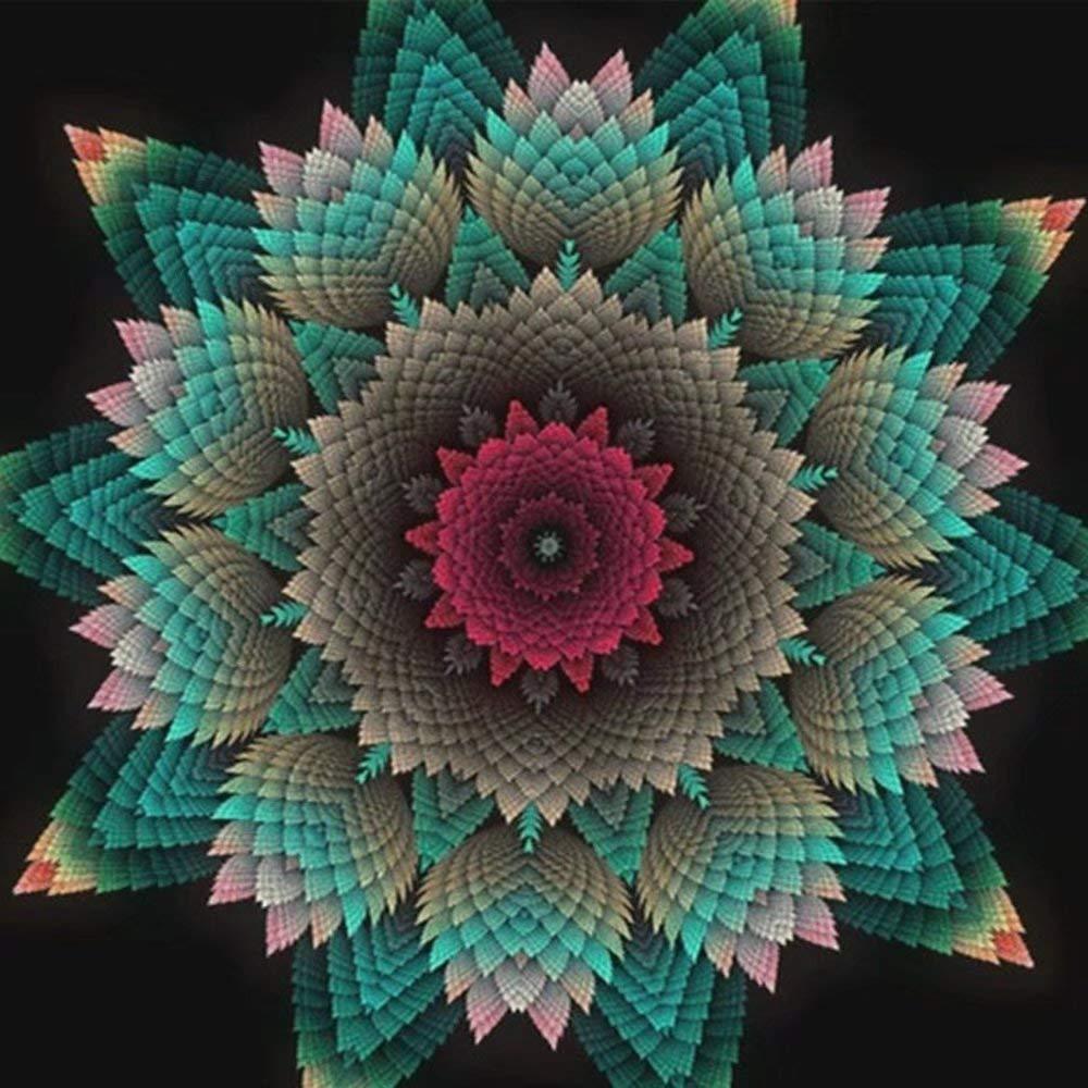 5d钻石画曼达拉花十字绣满钻外贸图片钻石画私人定制家居装饰画
