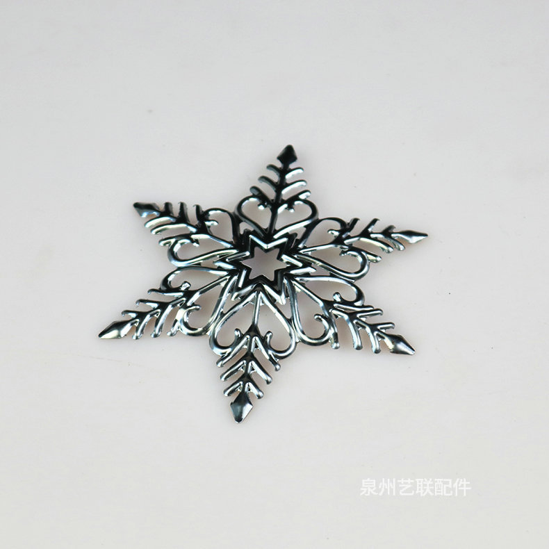 生产定做雪花圣诞系列美式乡村风六瓣雪花铁皮铁艺金属工艺礼品