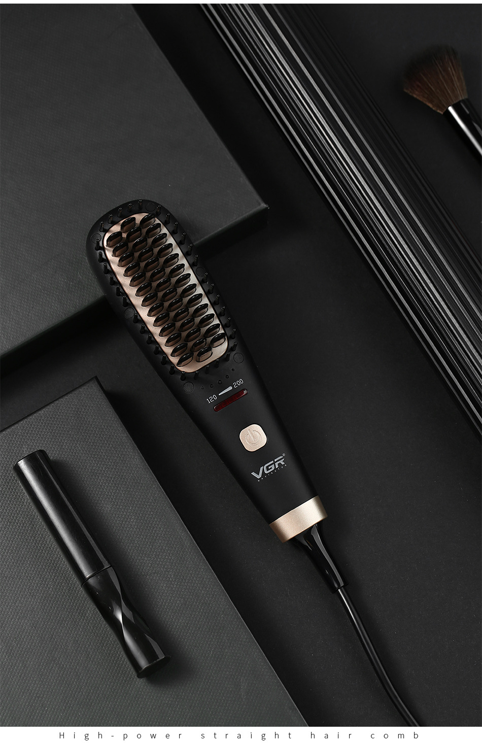 vgr直发梳电动亚马逊按摩梳迷你直发器多功能电梳子女士跨境v-568
