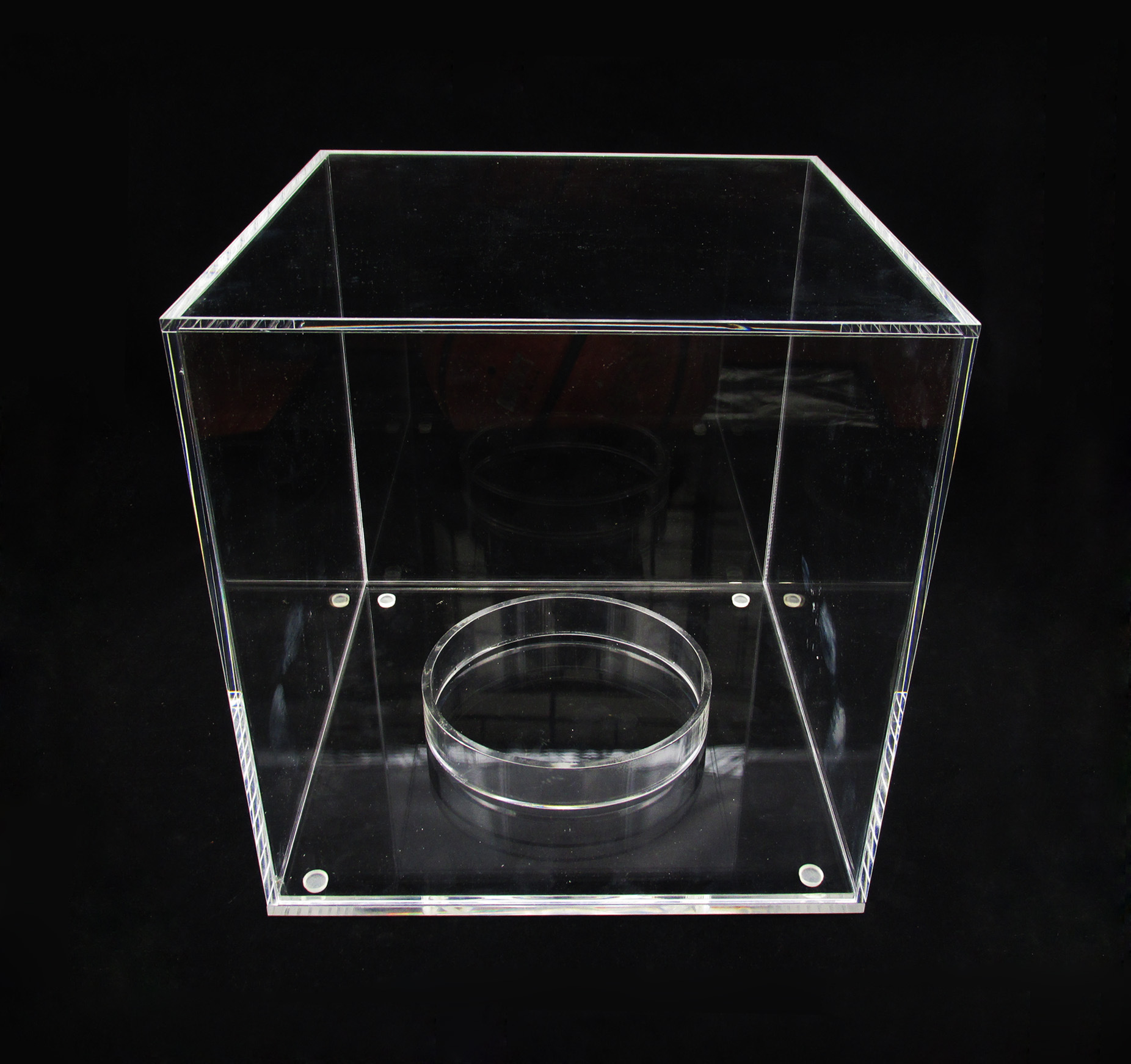 订做亚克力篮球包装盒亚克力罩子有机玻璃亚克力罩子粘接精细透明