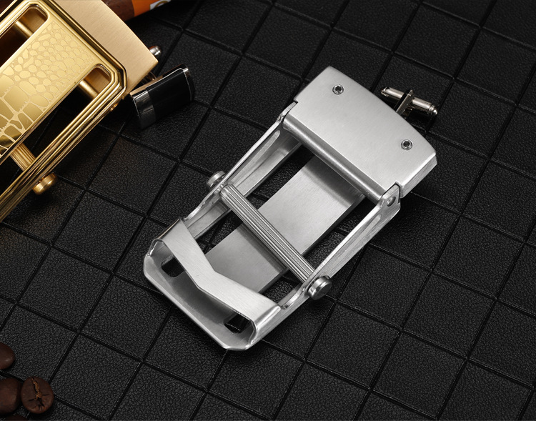 304不锈钢滚轴皮带扣头 无孔无牙自动扣裤腰带头男帆布平滑扣滚珠