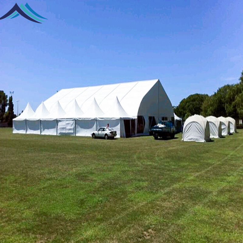 弧形篷房拱形篷房弯柱铝合金帐篷婚礼桃形商用活动仓储机库篷房